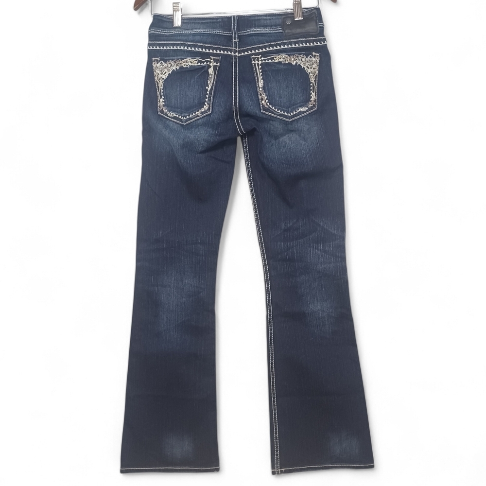 Silver Jeans Tuesday Women's Bootcut Jeans W27 L31Size 6 Dark Wash Embroidered - Picture 3 of 16